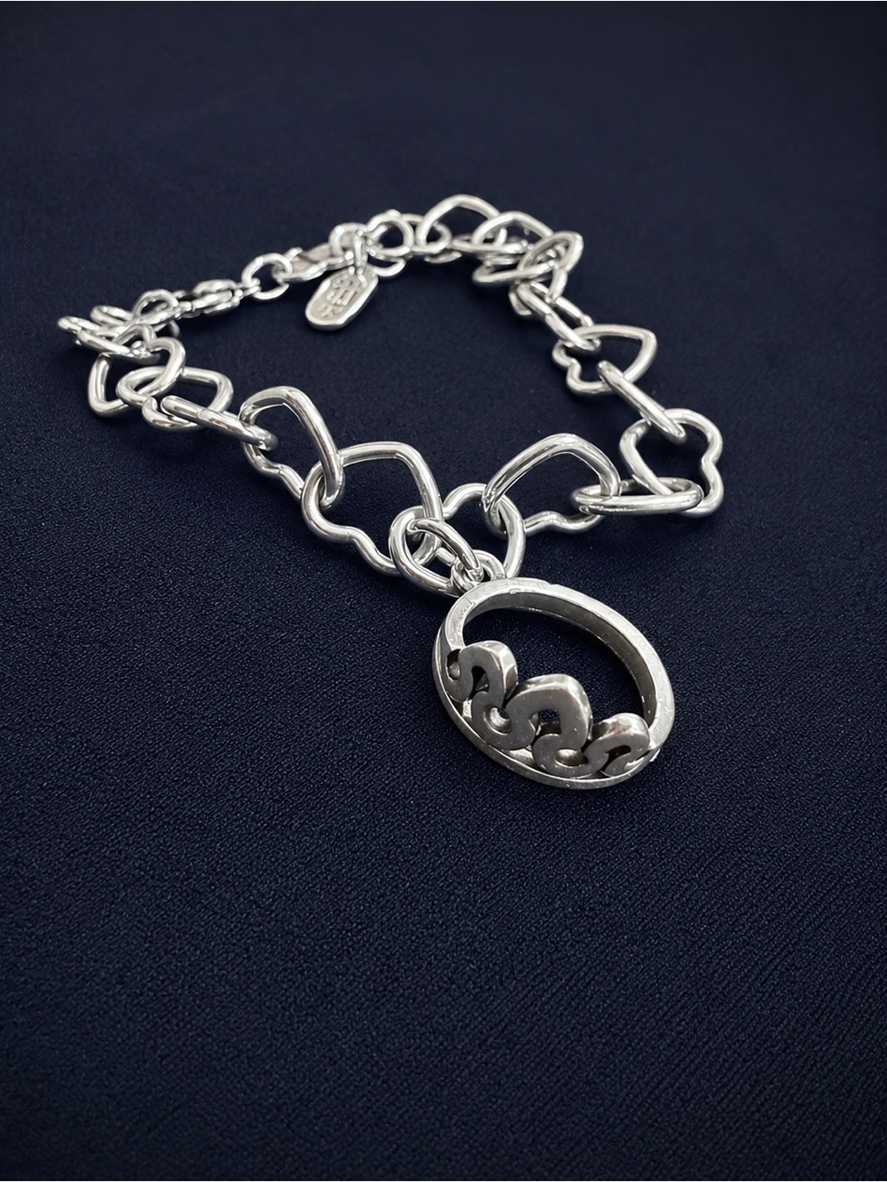 James Avery Silver Wave Link Bracelet